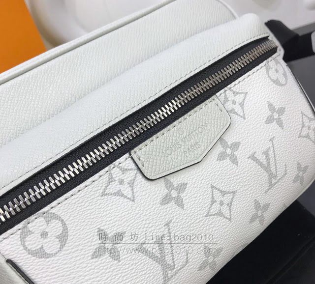 LV腰包 M30247 白色限量版 路易威登Outdoor腰包 LV男胸包 LVTaïga皮革男腰包  ydh2971